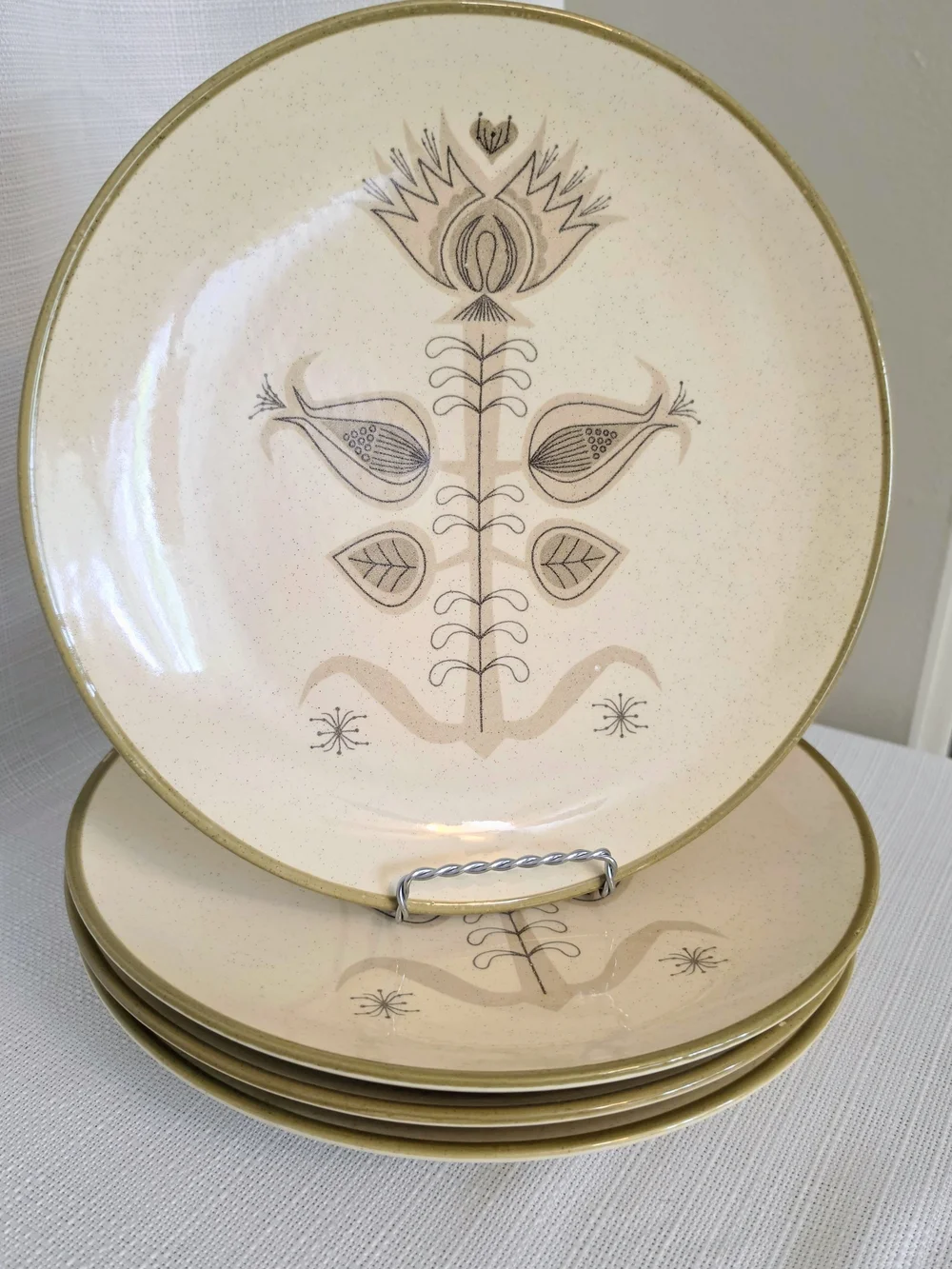 Vtg Franciscan Spice Dinner Plates 4 Set 10 1/2